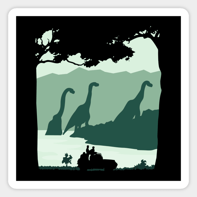 Dino Lake Magnet by LordNeckbeard